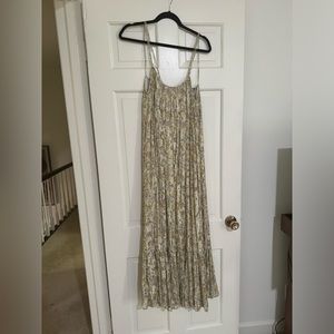 Zara metallic gold and floral midi dress - never been worn